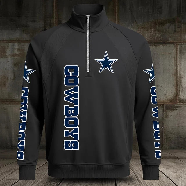 [SPECIAL OFFER] NEW CUSTOMIZED NFL21 DCB DALLAS COWBOYS MEN'S MULTICOLOR QUARTER-ZIP PULLOVER