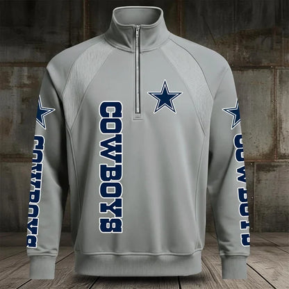 [SPECIAL OFFER] NEW CUSTOMIZED NFL21 DCB DALLAS COWBOYS MEN'S MULTICOLOR QUARTER-ZIP PULLOVER