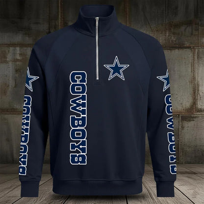 [SPECIAL OFFER] NEW CUSTOMIZED NFL21 DCB DALLAS COWBOYS MEN'S MULTICOLOR QUARTER-ZIP PULLOVER