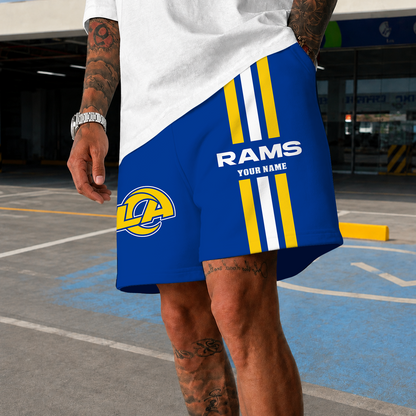 [SPECIAL OFFER] NEW CUSTOMIZED NFL22 LAR LOS ANGELES RAMS SHORT PANTS