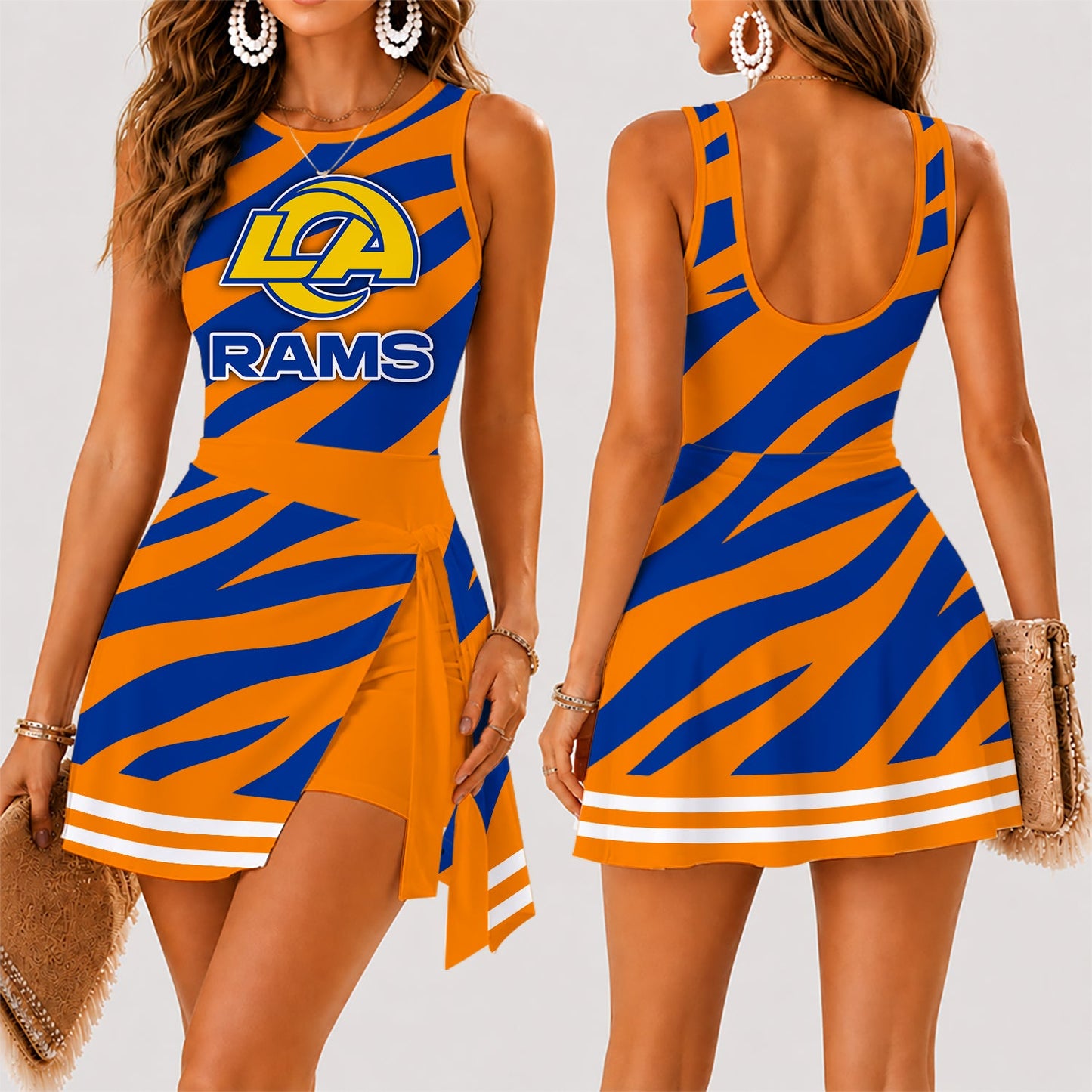 [SPECIAL OFFER] NEW CUSTOMIZED NFL22 LAR LOS ANGELES RAMS WOMEN'S SUMMER SKORT DRESS