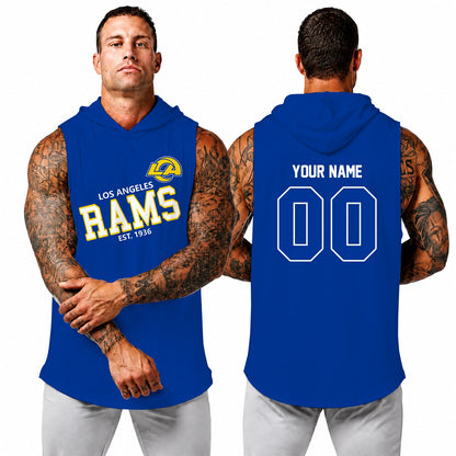 [SPECIAL OFFER] NEW CUSTOMIZED NFL22 LAR LOS ANGELES RAMS HOODED TANK TOP