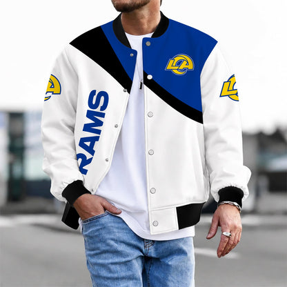 [SPECIAL OFFER] NEW CUSTOMIZED NFL22 LAR LOS ANGELES RAMS SATIN VARSITY & BASEBALL JACKET