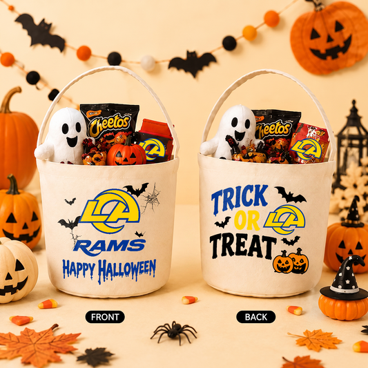 [SPECIAL OFFER] NEW CUSTOMIZED NFL22 LAR LOS ANGELES RAMS HALLOWEEN BASKET