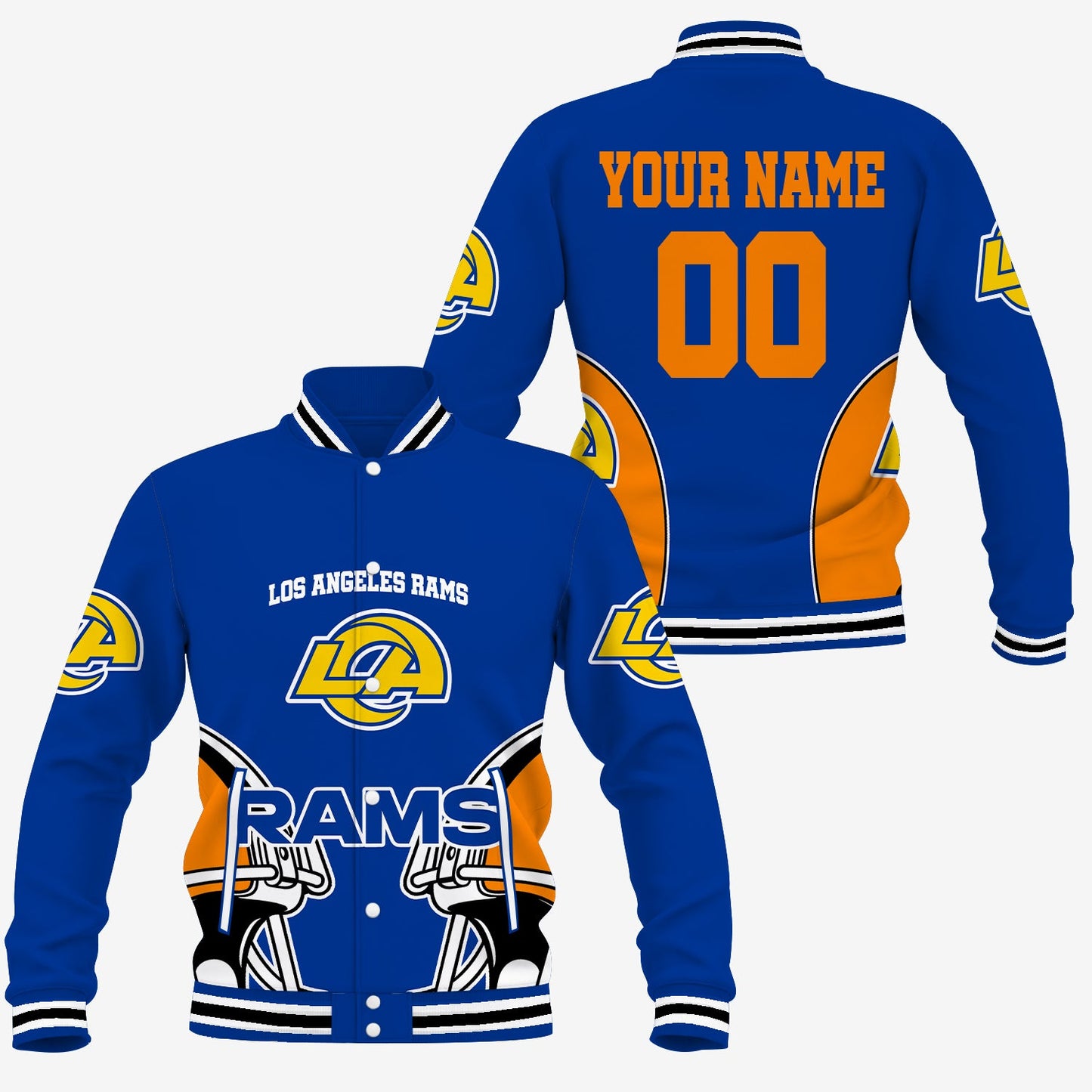 [SPECIAL OFFER] NEW CUSTOMIZED NFL22 LAR LOS ANGELES RAMS SATIN VARSITY & BASEBALL JACKET