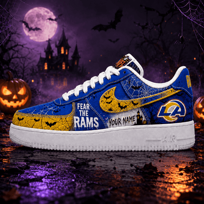 [SPECIAL OFFER] NEW CUSTOMIZED NFL22 LAR LOS ANGELES RAMS HALLOWEEN AF1 SHOES