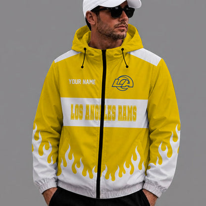 [SPECIAL OFFER] NEW CUSTOMIZED NFL22 LAR LOS ANGELES RAMS WINDBREAKER JACKET