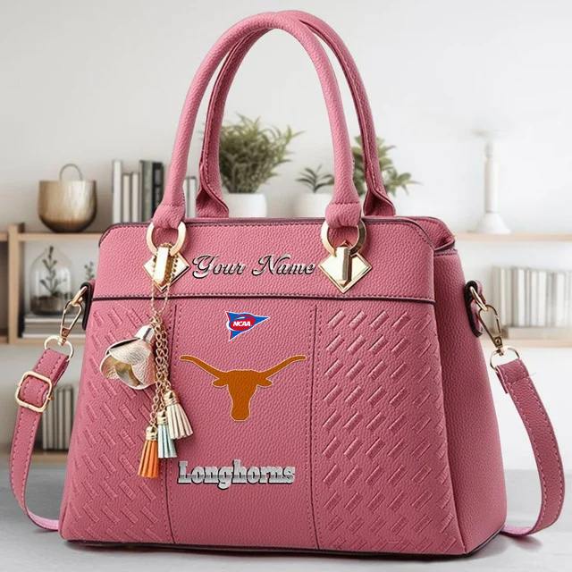 LIMITED EDITION - NEW CUSTOMIZED FBS NCAA22 TXL TX LONGHORNS ZIP HANDBAG MULTICOLOR