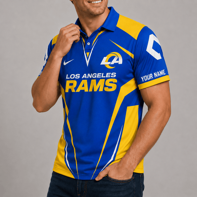 [SPECIAL OFFER] NEW CUSTOMIZED NFL22 LAR LOS ANGELES RAMS POLO SHIRT