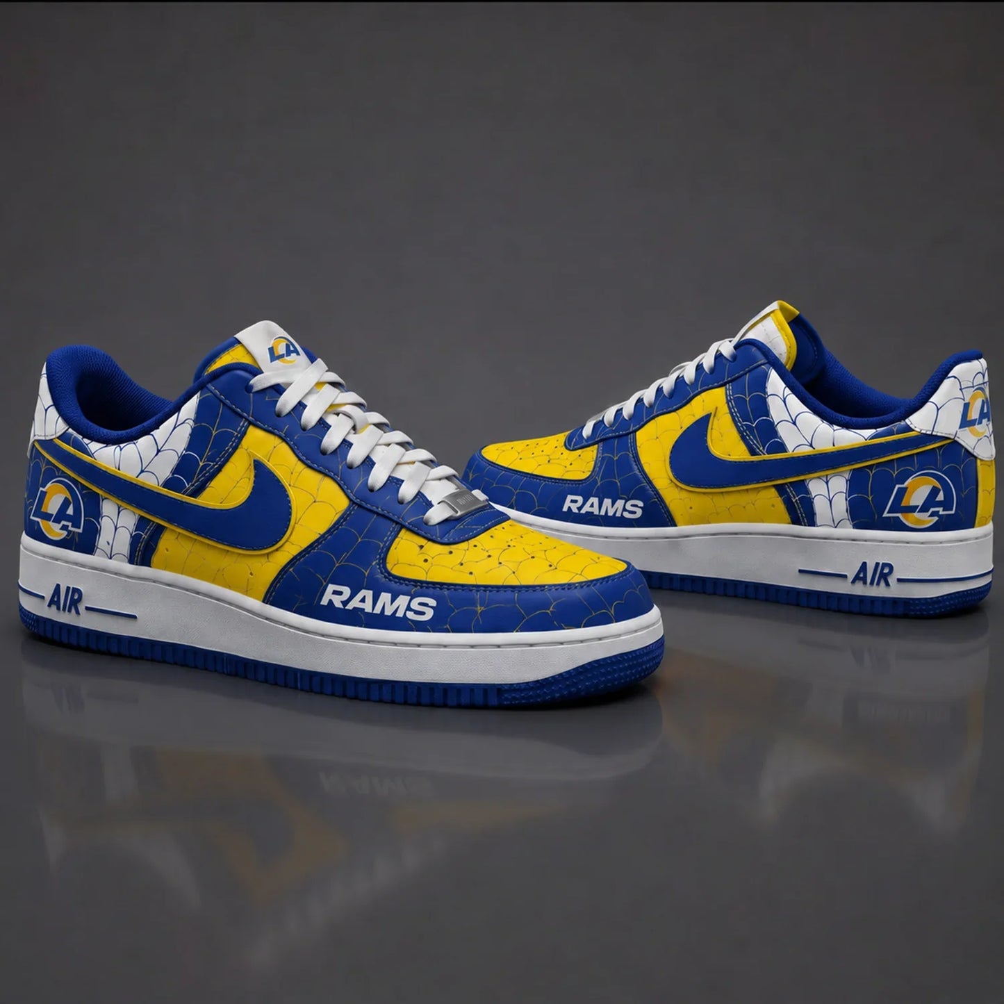 [SPECIAL OFFER] NEW CUSTOMIZED NFL22 LAR LOS ANGELES RAMS x SPIDER AF1 SHOES