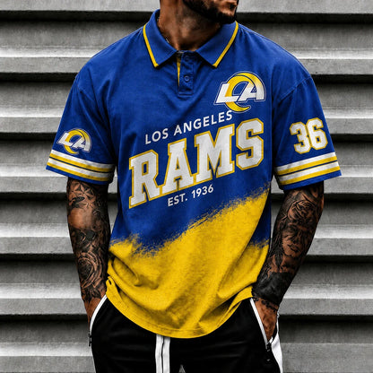 [SPECIAL OFFER] NEW CUSTOMIZED NFL22 LAR LOS ANGELES RAMS POLO SHIRT