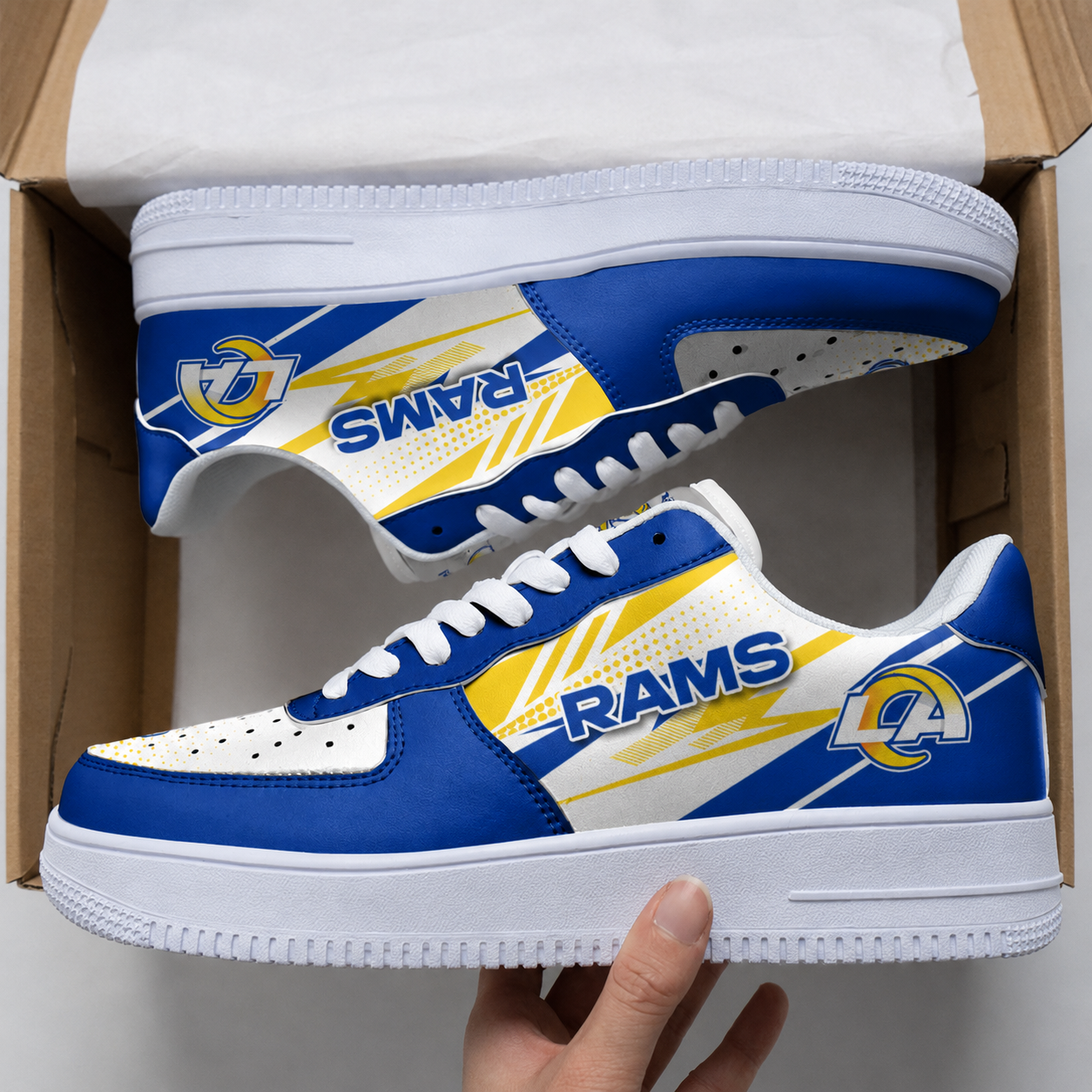 [SPECIAL OFFER] NEW CUSTOMIZED NFL22 LAR LOS ANGELES RAMS AF1 SNEAKERS