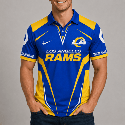 [SPECIAL OFFER] NEW CUSTOMIZED NFL22 LAR LOS ANGELES RAMS POLO SHIRT
