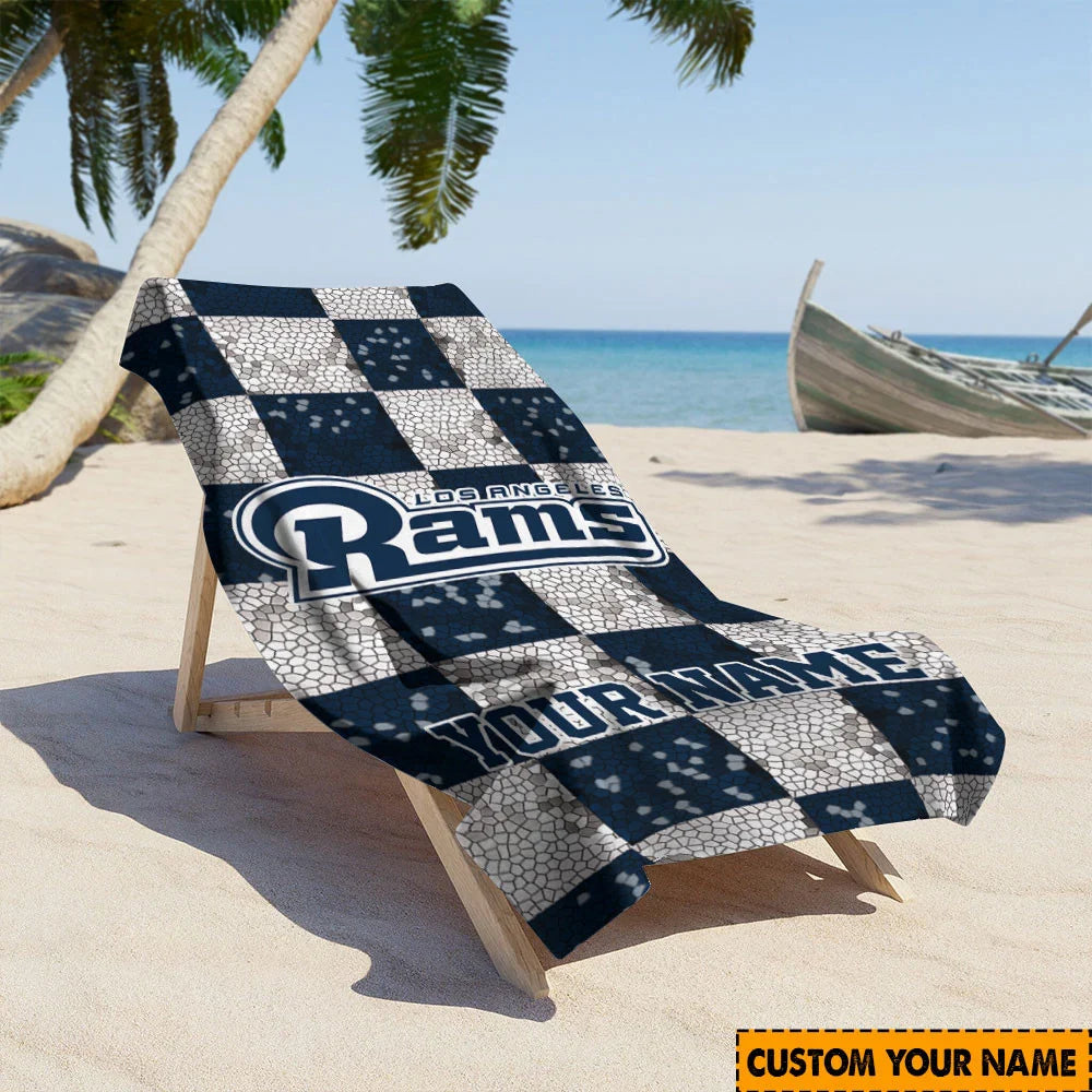[SPECIAL OFFER] NEW CUSTOMIZED NFL22 LAR LOS ANGELES RAMS BEACH TOWEL