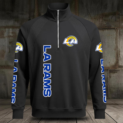 [SPECIAL OFFER] NEW CUSTOMIZED NFL22 LAR LOS ANGELES RAMS MEN'S MULTICOLOR QUARTER-ZIP PULLOVER