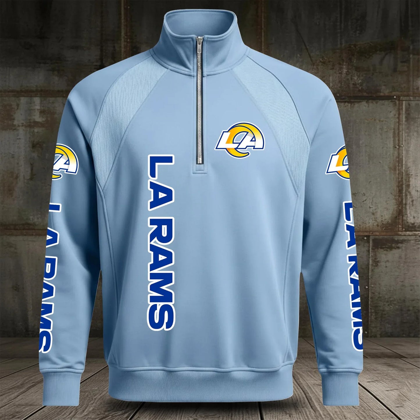 [SPECIAL OFFER] NEW CUSTOMIZED NFL22 LAR LOS ANGELES RAMS MEN'S MULTICOLOR QUARTER-ZIP PULLOVER