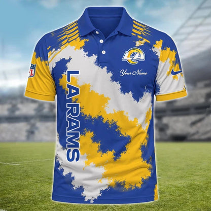 [SPECIAL OFFER] NEW CUSTOMIZED NFL22 LAR LOS ANGELES RAMS MULTICOLOR POLO SHIRT