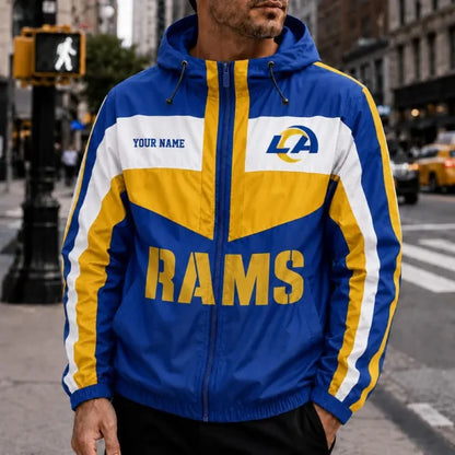 [SPECIAL OFFER] NEW CUSTOMIZED NFL22 LAR LOS ANGELES RAMS WINDBREAKER JACKET