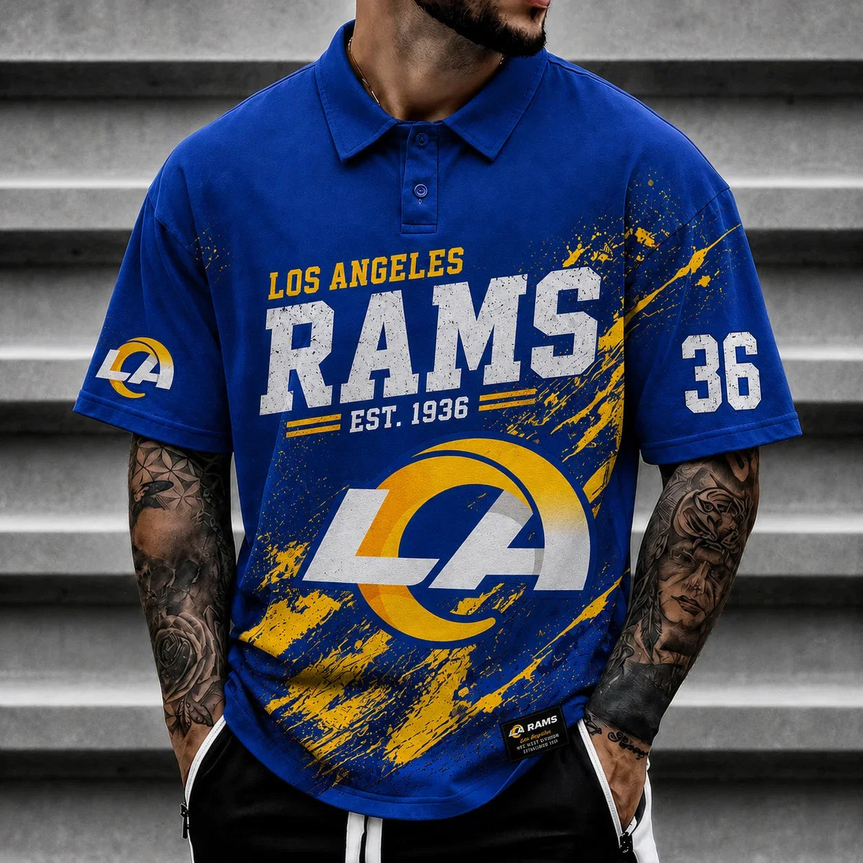 [SPECIAL OFFER] NEW CUSTOMIZED NFL22 LAR LOS ANGELES RAMS POLO SHIRT