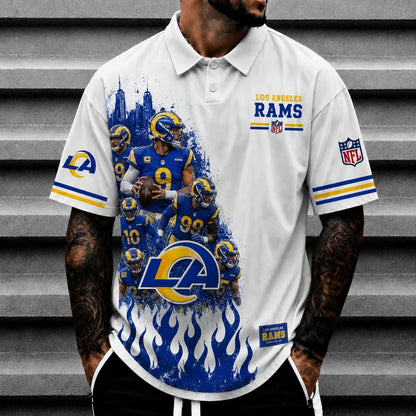 [SPECIAL OFFER] NEW CUSTOMIZED NFL22 LAR LOS ANGELES RAMS POLO SHIRT