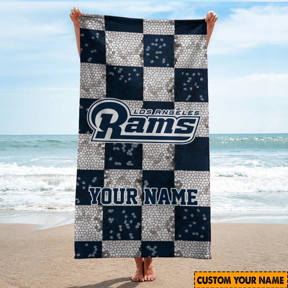 [SPECIAL OFFER] NEW CUSTOMIZED NFL22 LAR LOS ANGELES RAMS BEACH TOWEL