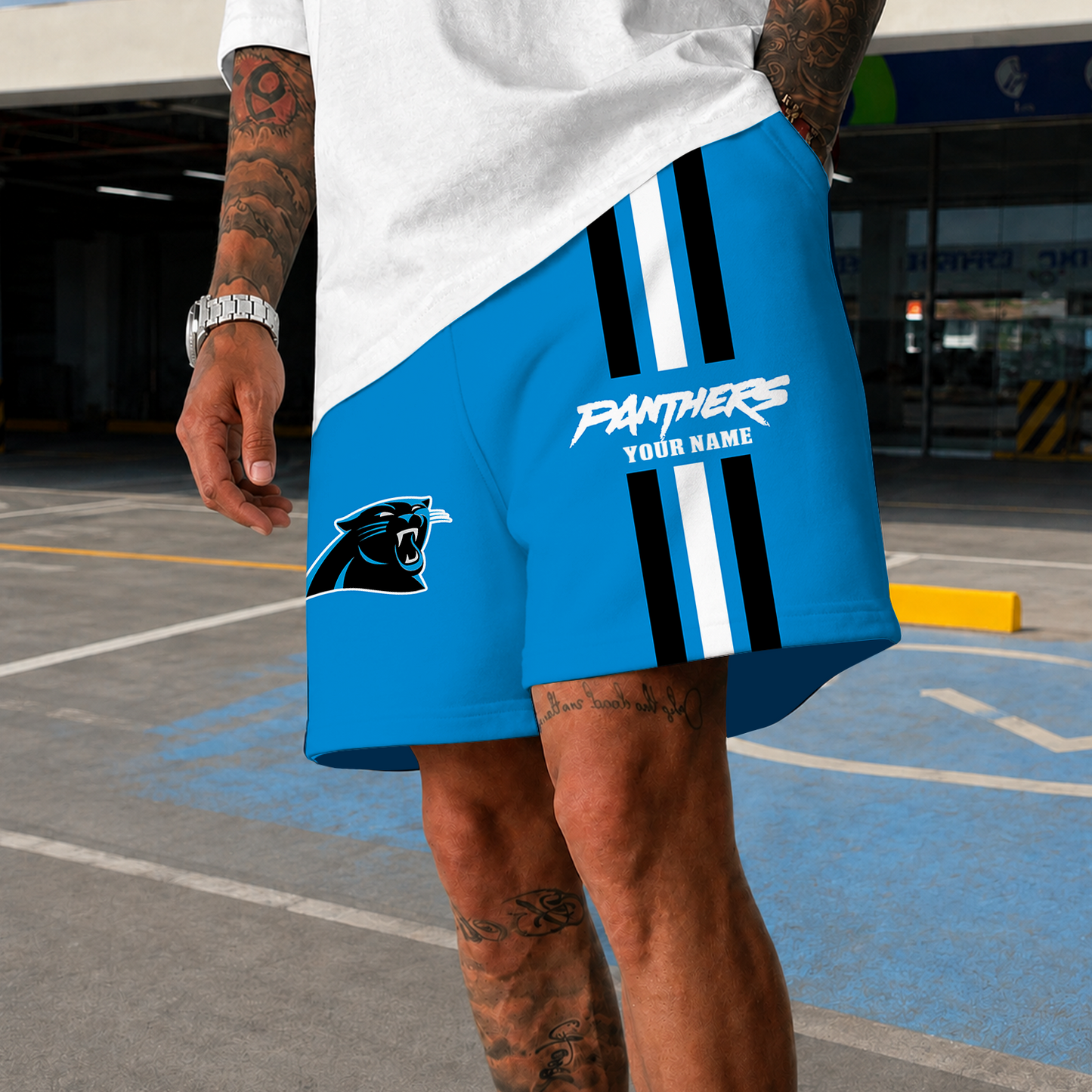 [SPECIAL OFFER] NEW CUSTOMIZED NFL23 CLP CAROLINA PANTHERS SHORT PANTS