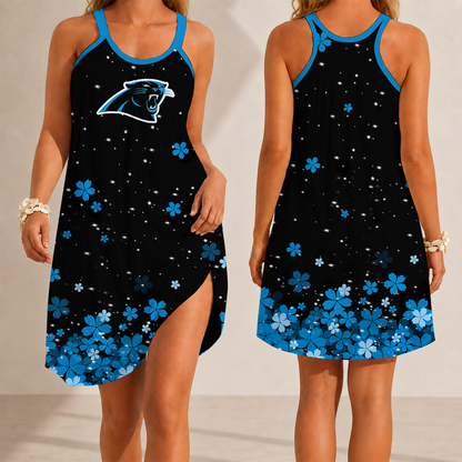 [SPECIAL OFFER] NEW CUSTOMIZED NFL23 CLP CAROLINA PANTHERS CAMISOLE DRESS