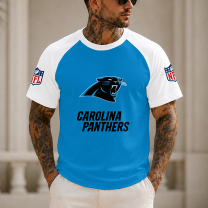 [SPECIAL OFFER] NEW CUSTOMIZED NFL23 CLP CAROLINA PANTHERS RAGLAN TEE