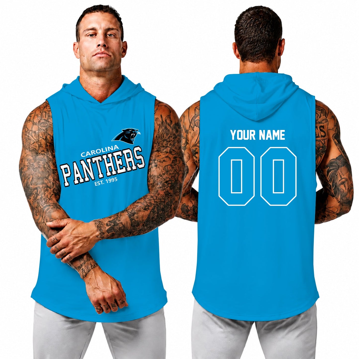 [SPECIAL OFFER] NEW CUSTOMIZED NFL23 CLP CAROLINA PANTHERS HOODED TANK TOP