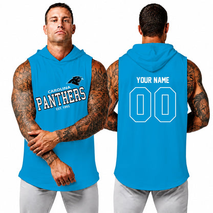 [SPECIAL OFFER] NEW CUSTOMIZED NFL23 CLP CAROLINA PANTHERS HOODED TANK TOP