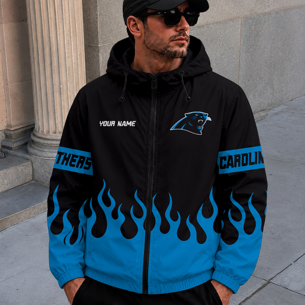 [SPECIAL OFFER] NEW CUSTOMIZED NFL23 CLP CAROLINA PANTHERS WINDBREAKER JACKET