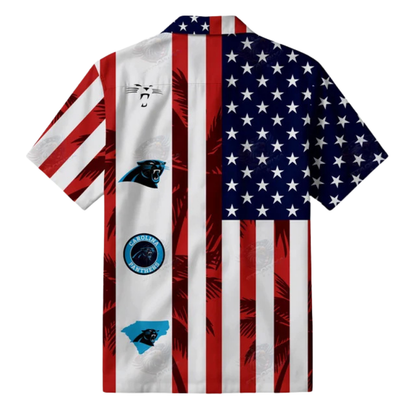 [SPECIAL OFFER] NEW CUSTOMIZED NFL23 CLP CAROLINA PANTHERS PATRIOTIC 250 USA HAWAIIAN SHIRT