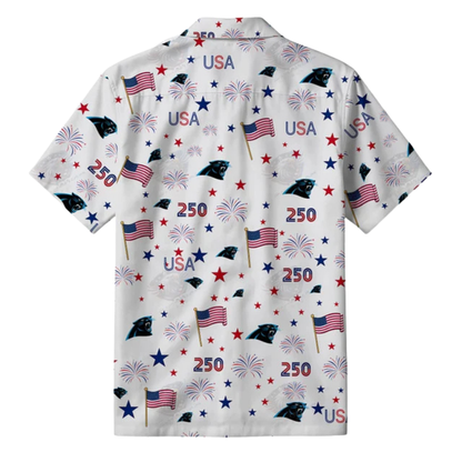 [SPECIAL OFFER] NEW CUSTOMIZED NFL23 CLP CAROLINA PANTHERS PATRIOTIC 250 USA HAWAIIAN SHIRT