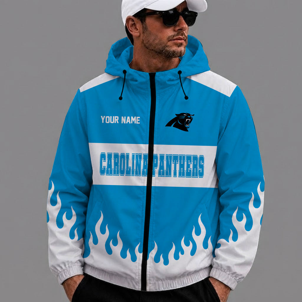 [SPECIAL OFFER] NEW CUSTOMIZED NFL23 CLP CAROLINA PANTHERS WINDBREAKER JACKET