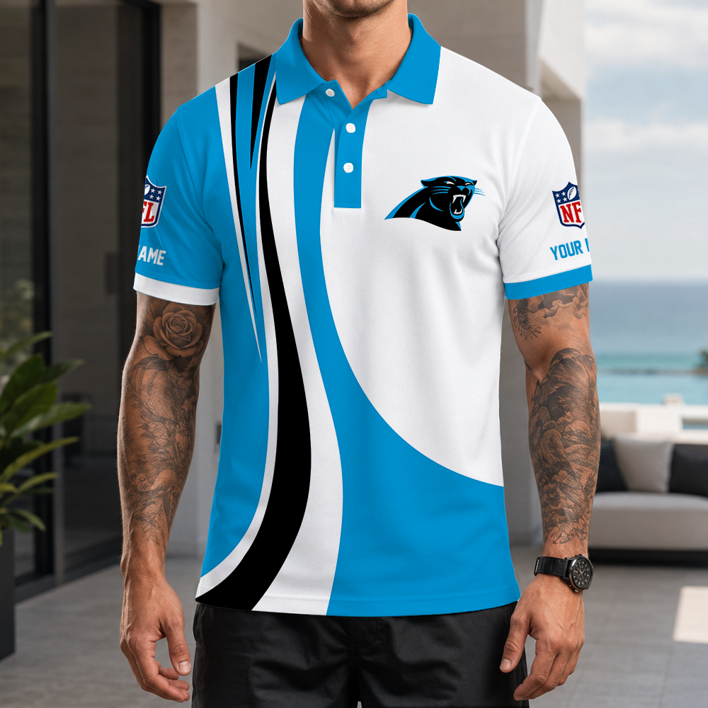 [SPECIAL OFFER] NEW CUSTOMIZED NFL23 CLP CAROLINA PANTHERS POLO SHIRT