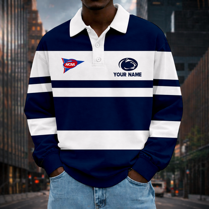 MEGA SALE - NEW CUSTOMIZED FBS NCAA23 PNL PS NITTANY LIONS UNISEX LONG SLEEVE POLO