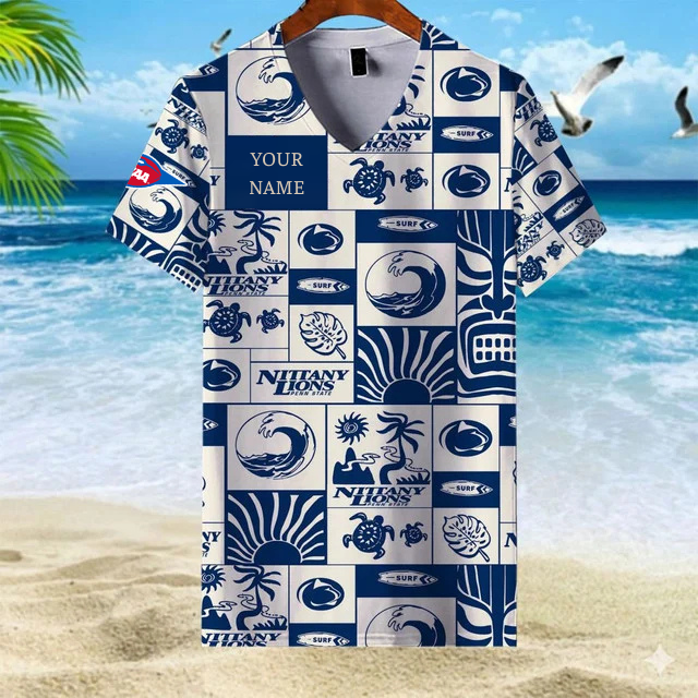 LIMITED EDITION - NEW CUSTOMIZED FBS NCAA23 PNL PS NITTANY LIONS V-NECK FEMALE SHIRT