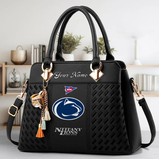 LIMITED EDITION - NEW CUSTOMIZED FBS NCAA23 PNL PS NITTANY LIONS ZIP HANDBAG MULTICOLOR