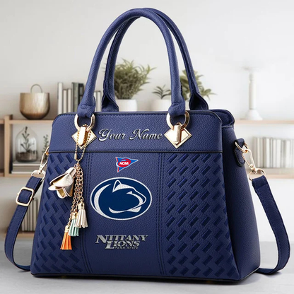 LIMITED EDITION - NEW CUSTOMIZED FBS NCAA23 PNL PS NITTANY LIONS ZIP HANDBAG MULTICOLOR
