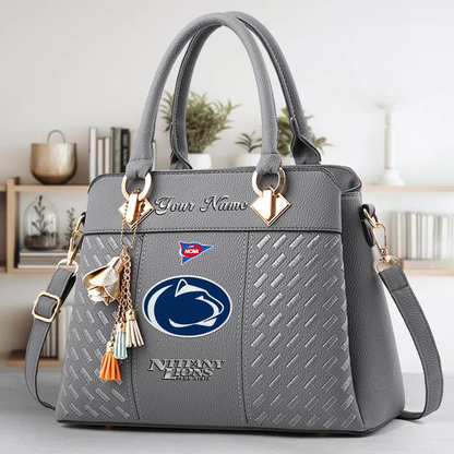 LIMITED EDITION - NEW CUSTOMIZED FBS NCAA23 PNL PS NITTANY LIONS ZIP HANDBAG MULTICOLOR
