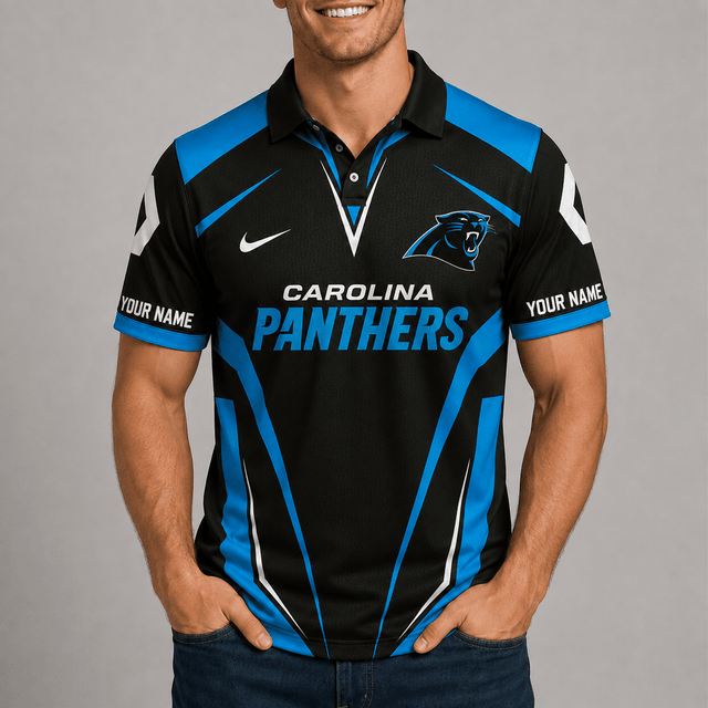 [SPECIAL OFFER] NEW CUSTOMIZED NFL23 CLP CAROLINA PANTHERS POLO SHIRT