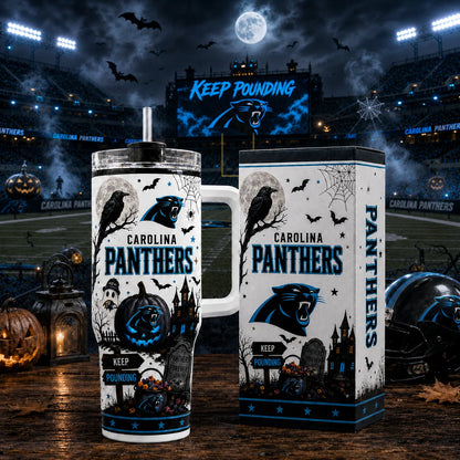 [SPECIAL OFFER] NEW CUSTOMIZED NFL23 CLP CAROLINA PANTHERS HALLOWEEN  40OZ TUMBLER