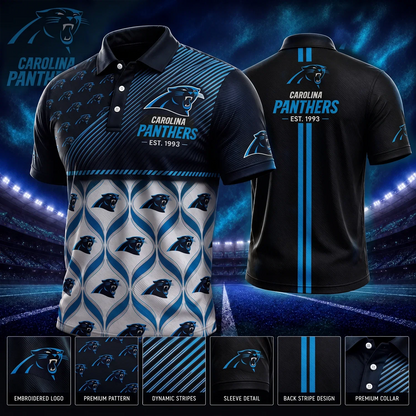 [SPECIAL OFFER] NEW CUSTOMIZED NFL23 CLP CAROLINA PANTHERS POLO SHIRT