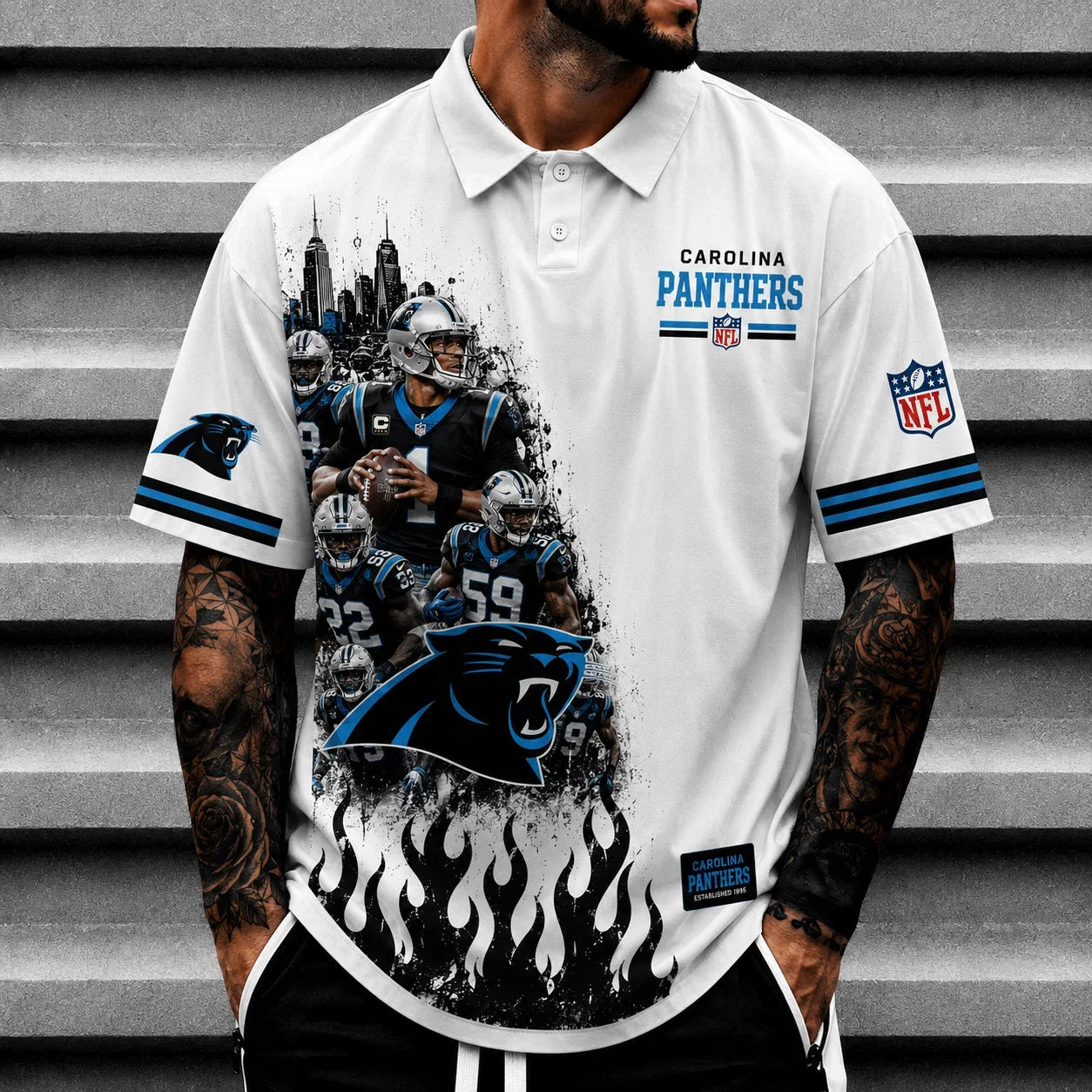 [SPECIAL OFFER] NEW CUSTOMIZED NFL23 CLP CAROLINA PANTHERS POLO SHIRT
