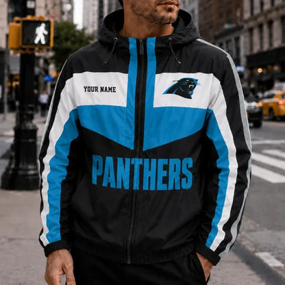 [SPECIAL OFFER] NEW CUSTOMIZED NFL23 CLP CAROLINA PANTHERS WINDBREAKER JACKET