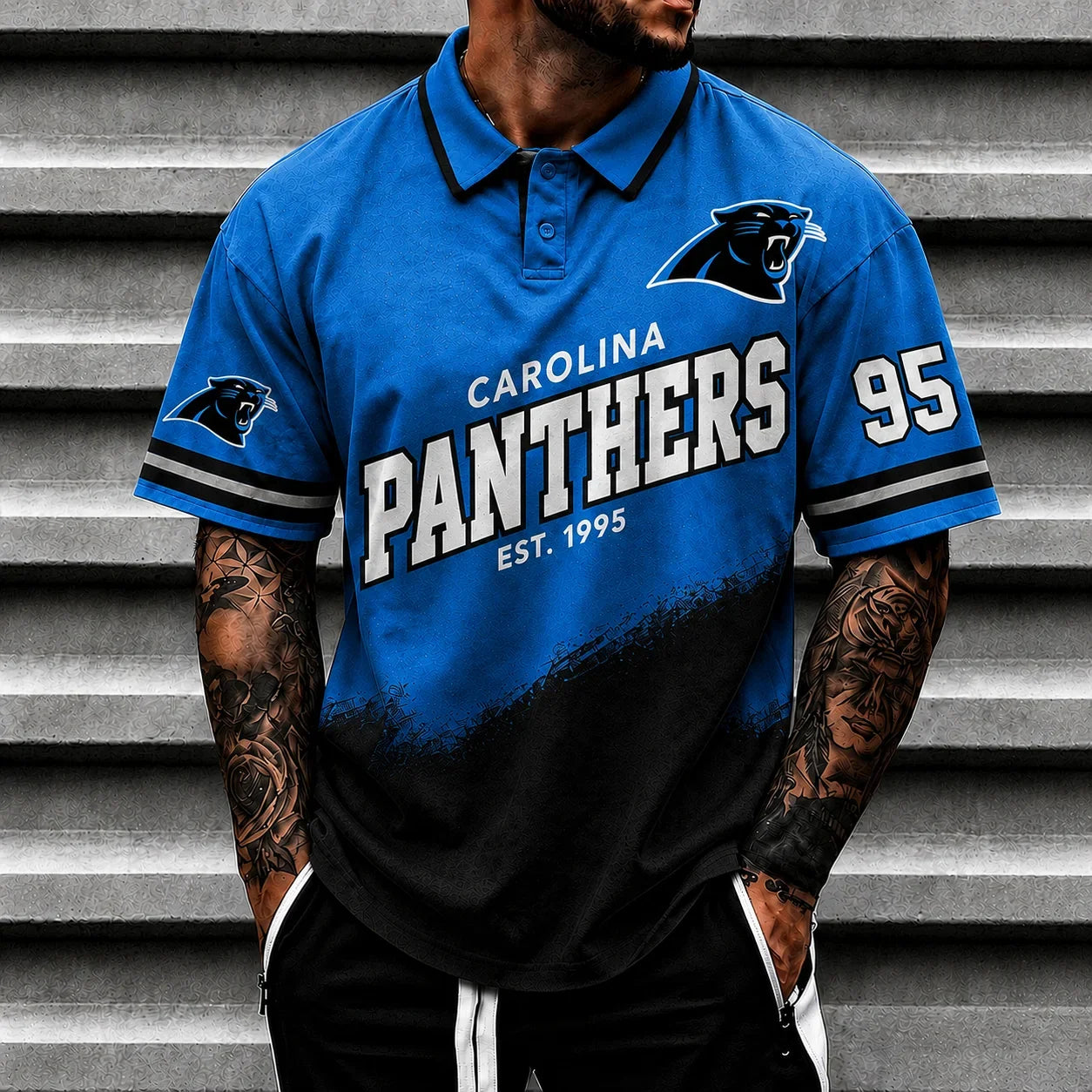 [SPECIAL OFFER] NEW CUSTOMIZED NFL23 CLP CAROLINA PANTHERS POLO SHIRT