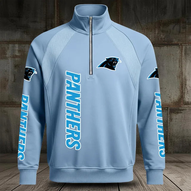 [SPECIAL OFFER] NEW CUSTOMIZED NFL23 CLP CAROLINA PANTHERS MEN'S MULTICOLOR QUARTER-ZIP PULLOVER