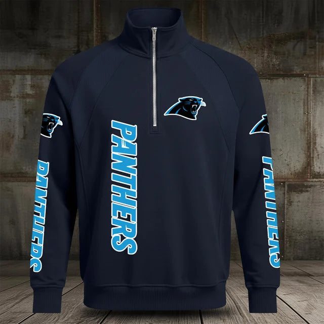 [SPECIAL OFFER] NEW CUSTOMIZED NFL23 CLP CAROLINA PANTHERS MEN'S MULTICOLOR QUARTER-ZIP PULLOVER