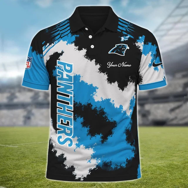 [SPECIAL OFFER] NEW CUSTOMIZED NFL23 CLP CAROLINA PANTHERS MULTICOLOR POLO SHIRT