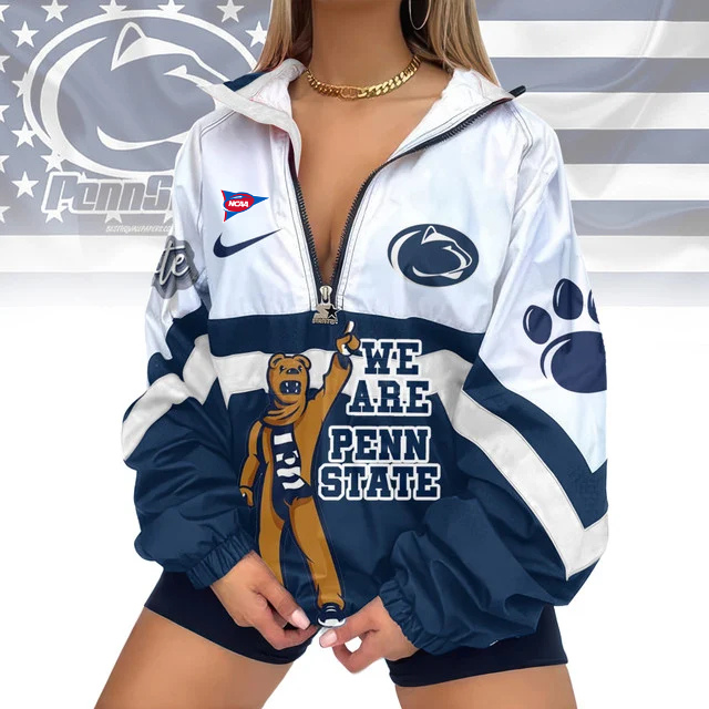 LIMITED EDITION - NEW CUSTOMIZED FBS NCAA23 PNL PS NITTANY LIONS V-NECK ZIPPER SWEATSHIRT JACKET
